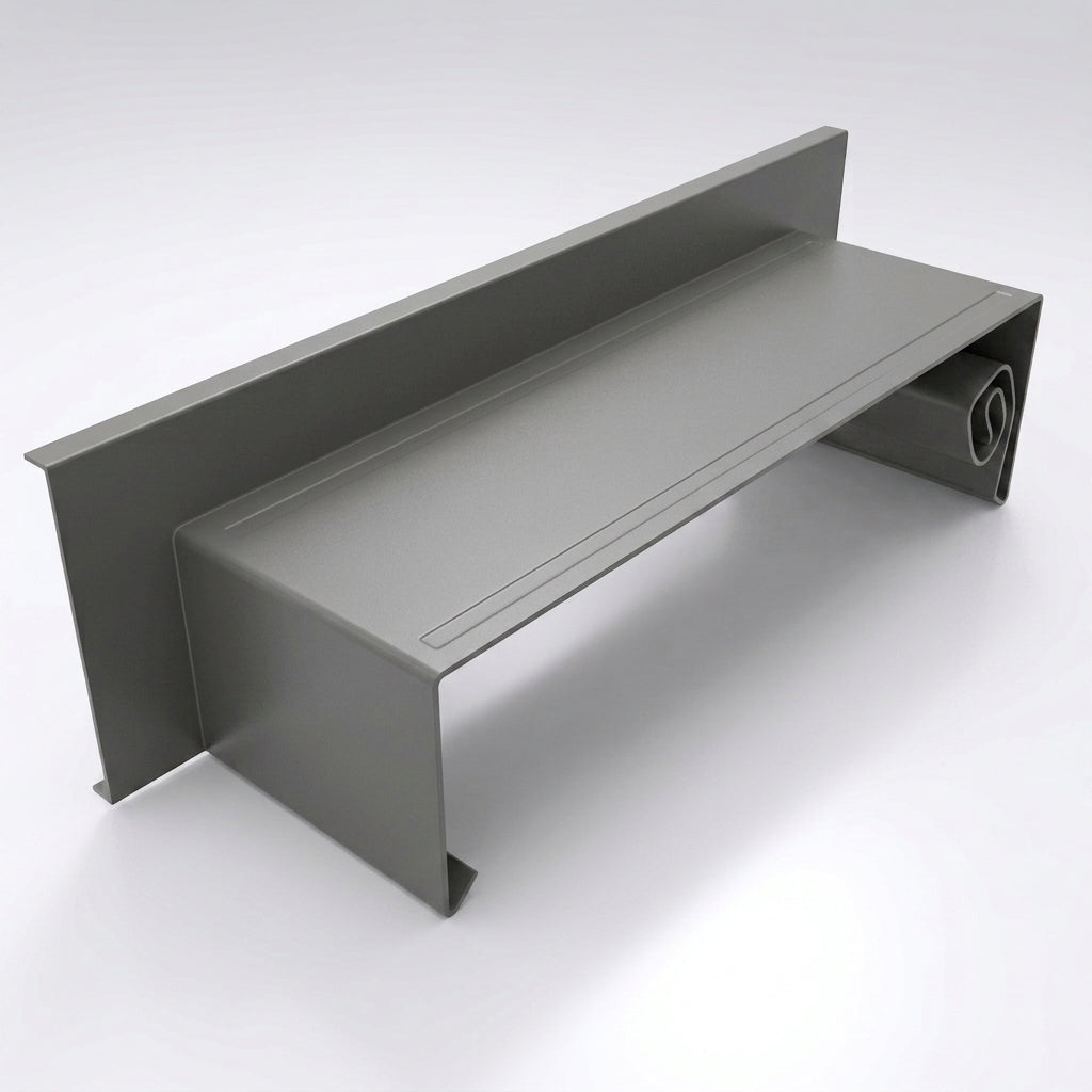 Aluminium Coping Stop End Upstand – Secret Fix — RAL 7037