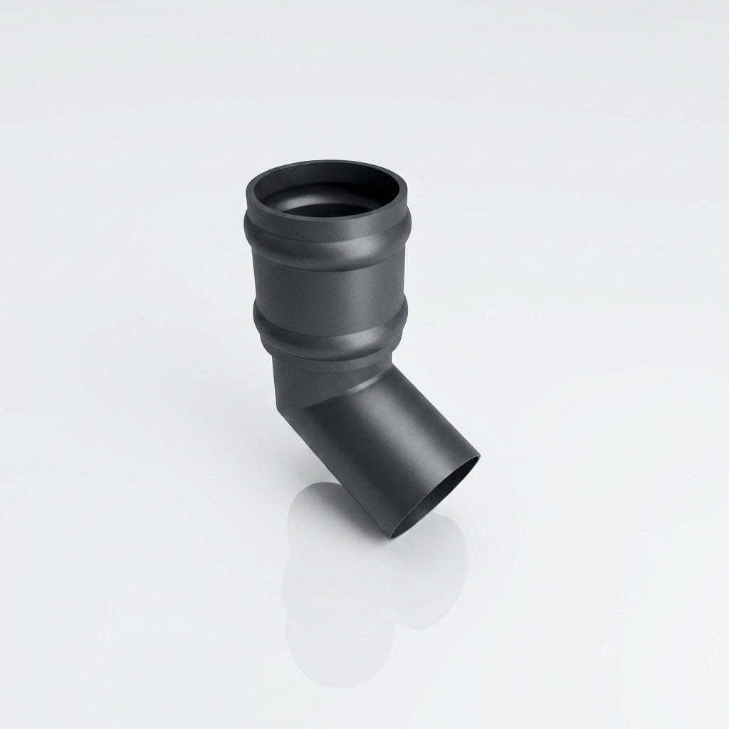 Traditional Aluminium Downpipe Bends 63mm Dia 92.5° 112.5° — RAL 7021 / 112.5 Degrees