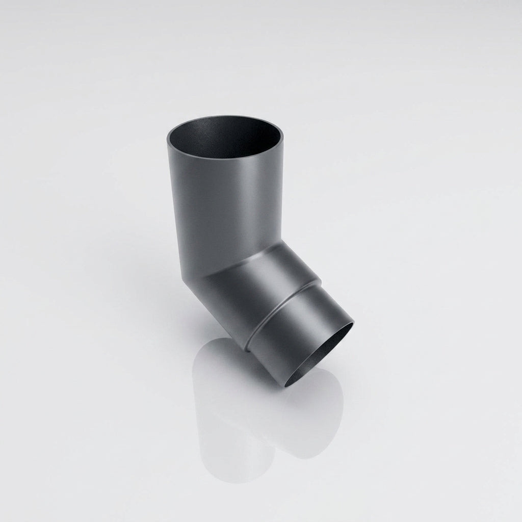 Flush Joint Aluminium Downpipe Bends 63mm Diameter — RAL 7021 / 112.5 Deg