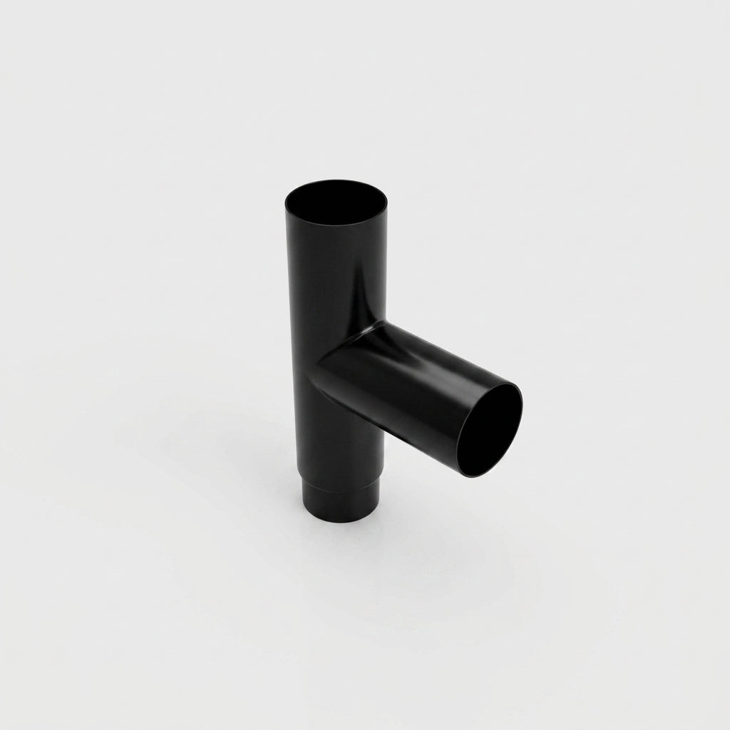 76mm Diameter Flush Joint Downpipe Branches — RAL 9005 / 92.5 Degrees