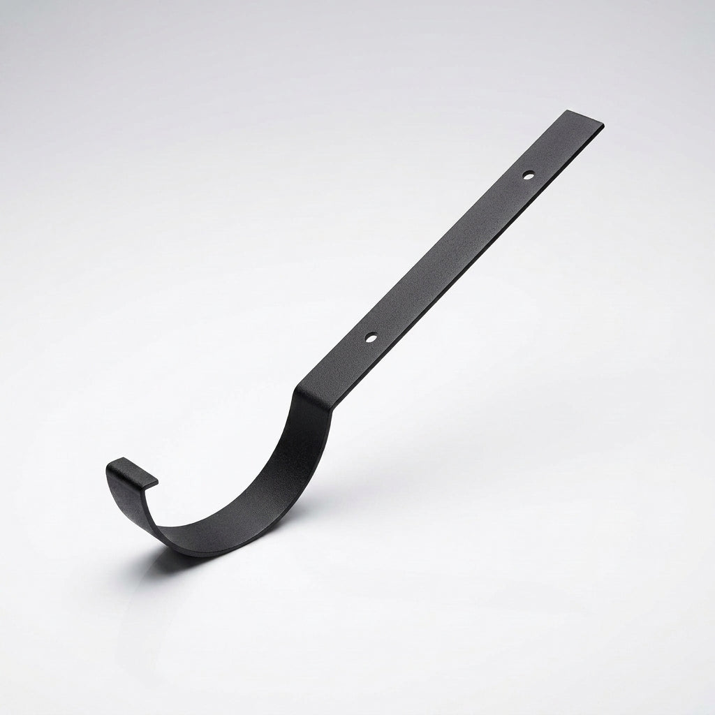 Half Round Aluminium Gutter Top Rafter Bracket 125mm — Textured Black