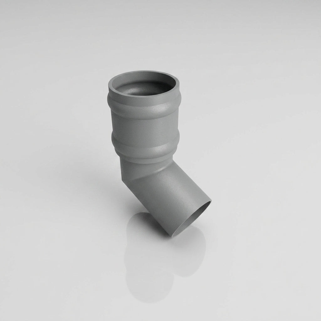 Traditional Aluminium Downpipe Bends 63mm Dia 92.5° 112.5° — RAL 7037 / 112.5 Degrees