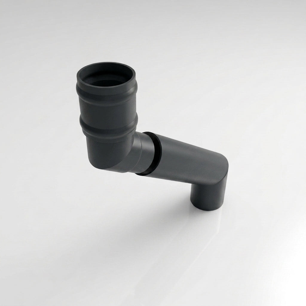 Traditional Adjustable Swanneck 63mm Diameter Aluminium Downpipe — RAL 7021