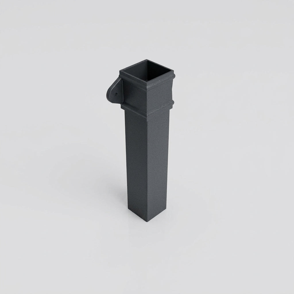 Traditional Aluminium Downpipe Sample — RAL 7016 / 72x72mm