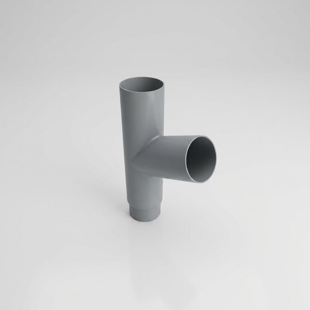 76mm Diameter Flush Joint Downpipe Branches — RAL 7037 / 112.5 Degrees