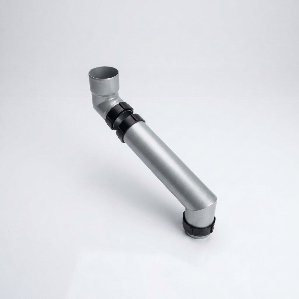 76mm Diameter Flush Joint Adjustable Swanneck Downpipe — RAL 9006