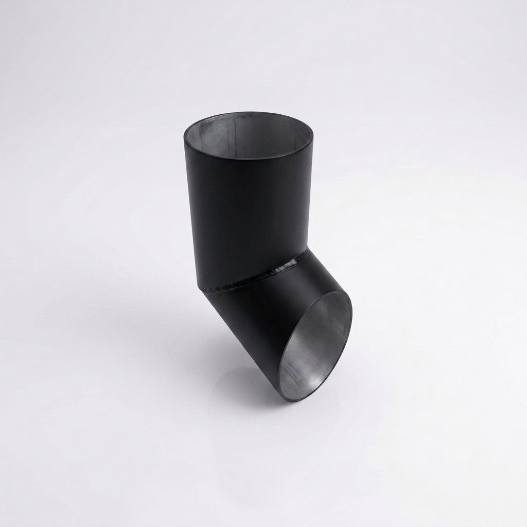 76mm Diameter Flush Joint Aluminium Downpipe Shoe — RAL 9005