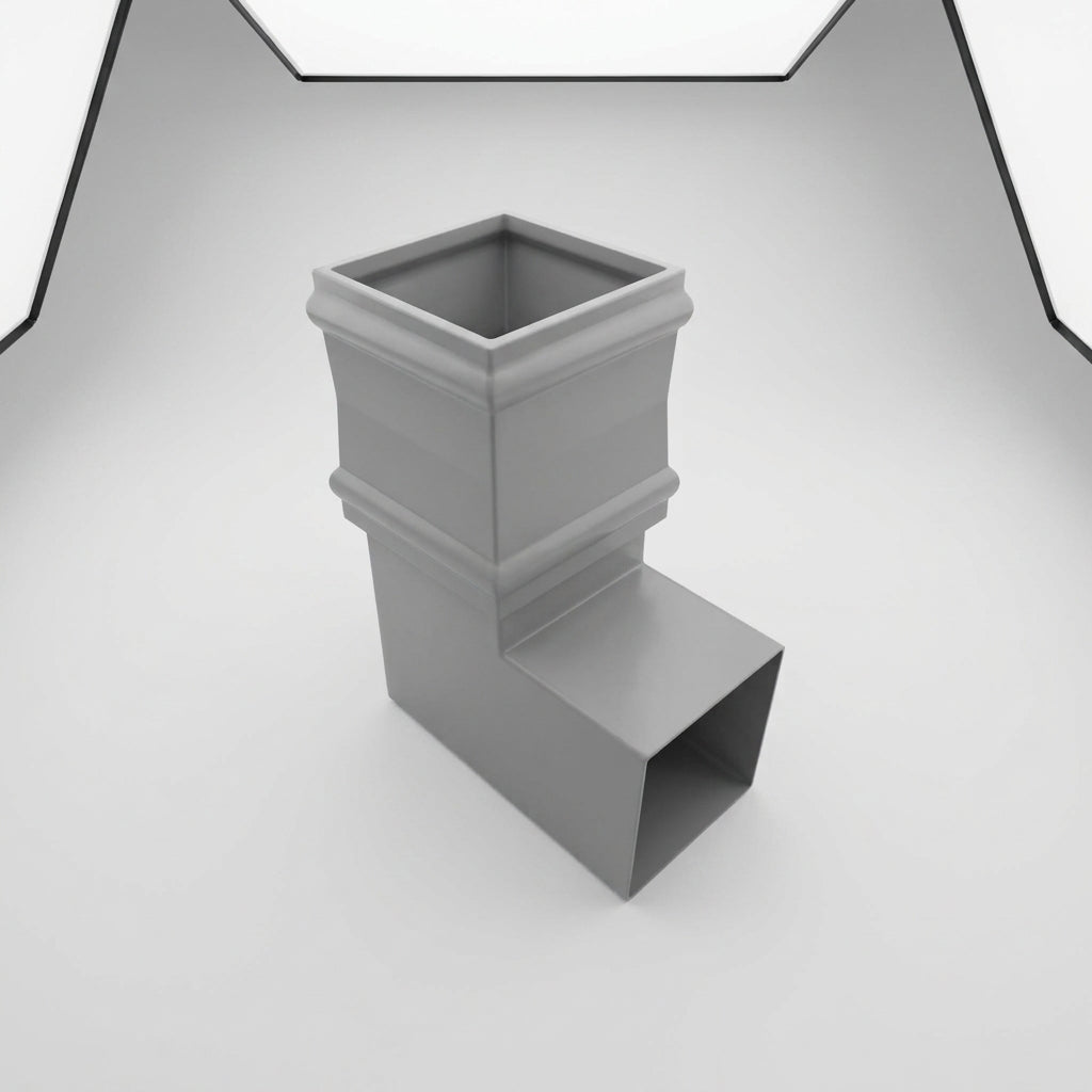 Traditional Aluminium Downpipe Bends 72x72mm – 92.5° & 112.5° — RAL 7037 / 92.5 Degrees