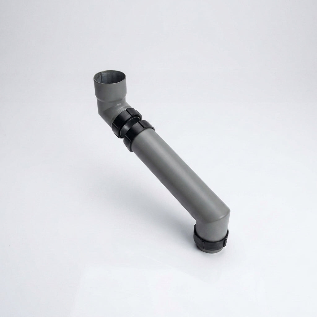 76mm Diameter Flush Joint Adjustable Swanneck Downpipe — RAL 7037