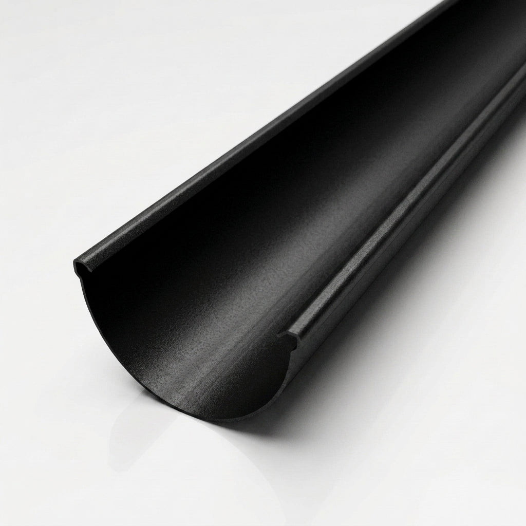 Deepflow Aluminium Gutter Length 130mm × 3m — Textured Black