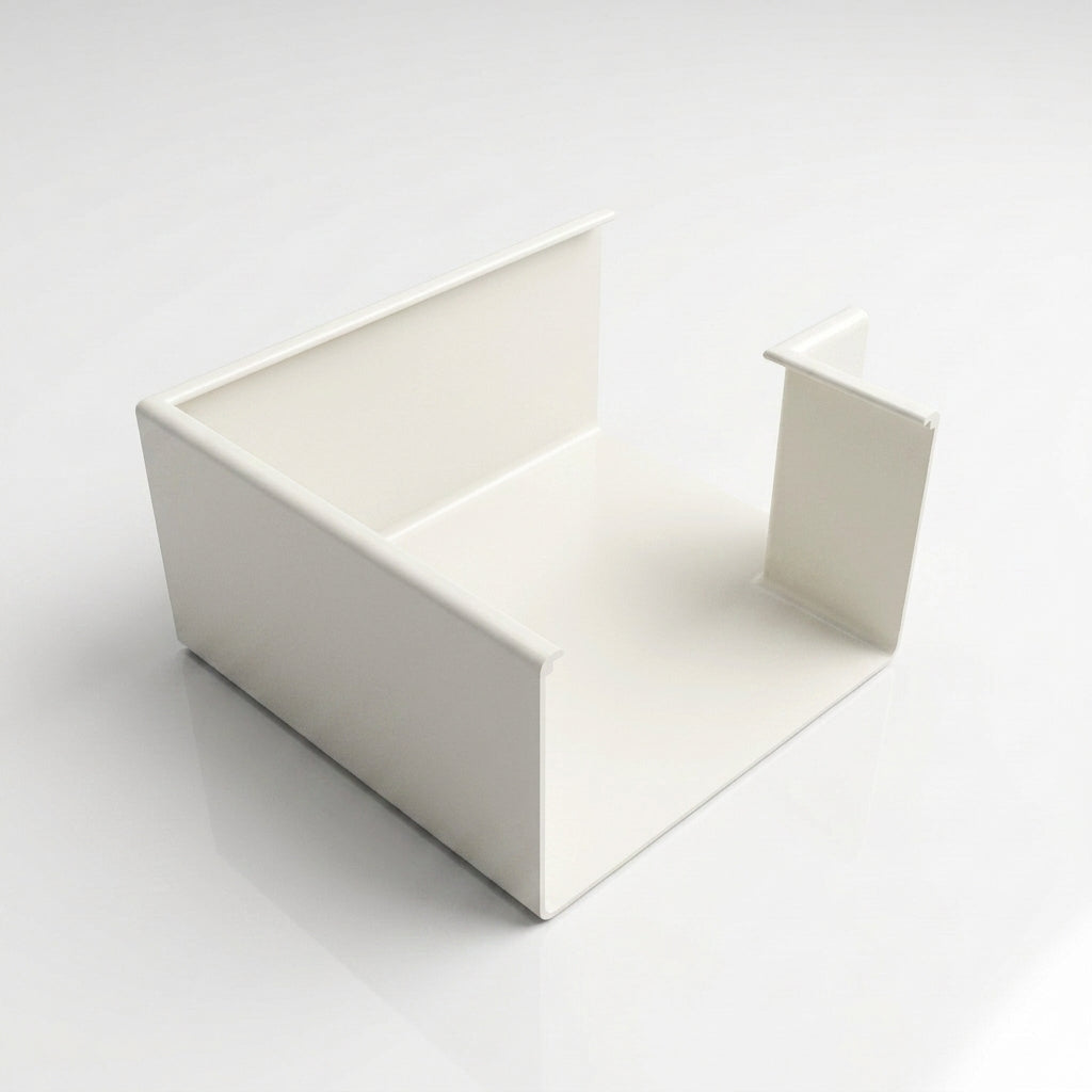 90° Aluminium Box Gutter Angle 135 x 100mm — RAL 9010
