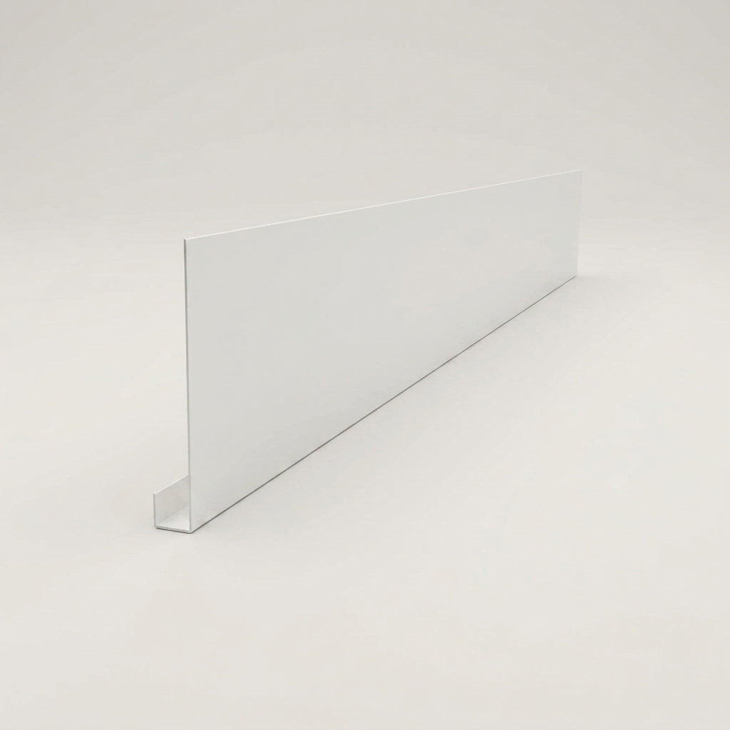 Aluminium Fascia Board Sample — RAL 9016 / 'U' Return