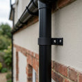 76mm Aluminium Downpipe Clip – Flush Joint — Textured Black (in use)