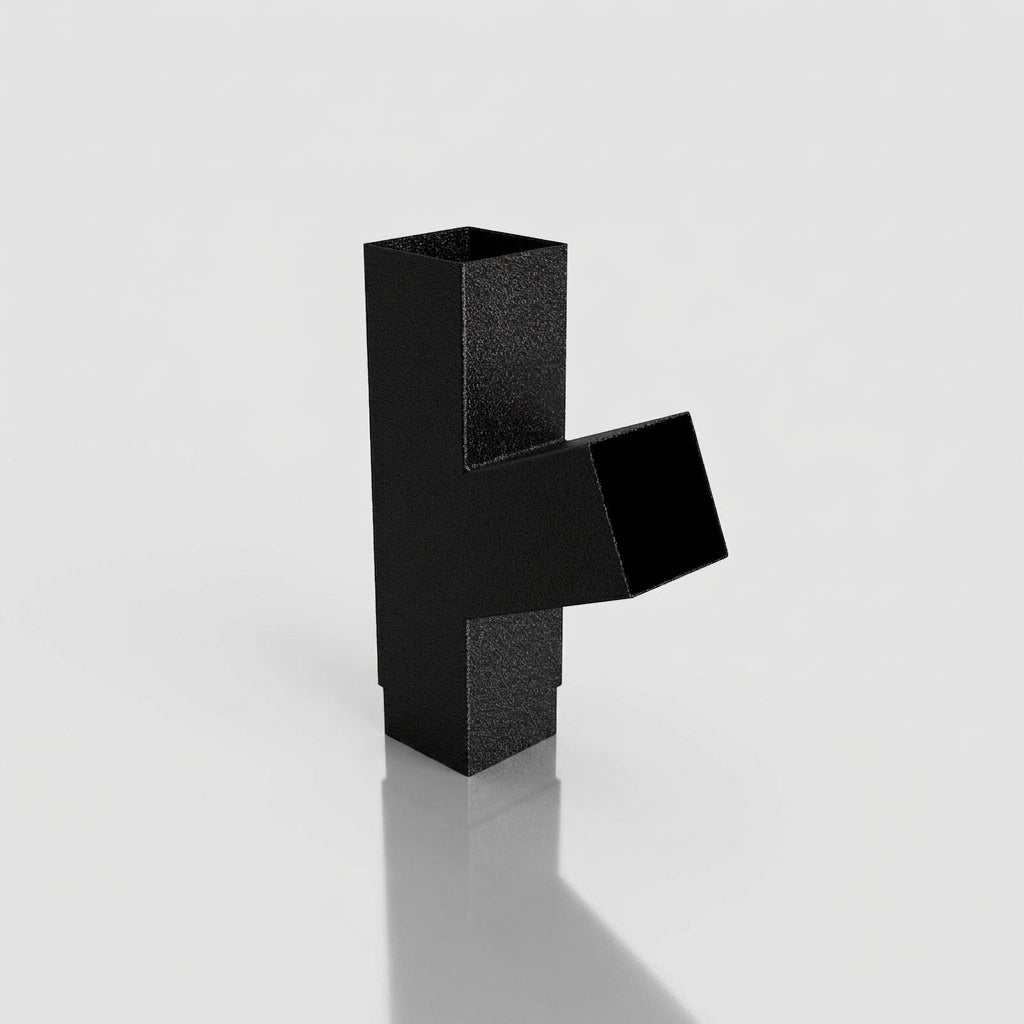 72x72mm Flush Joint Downpipe Branches — 92.5° & 112.5° — Textured Black / 112.5 Degrees