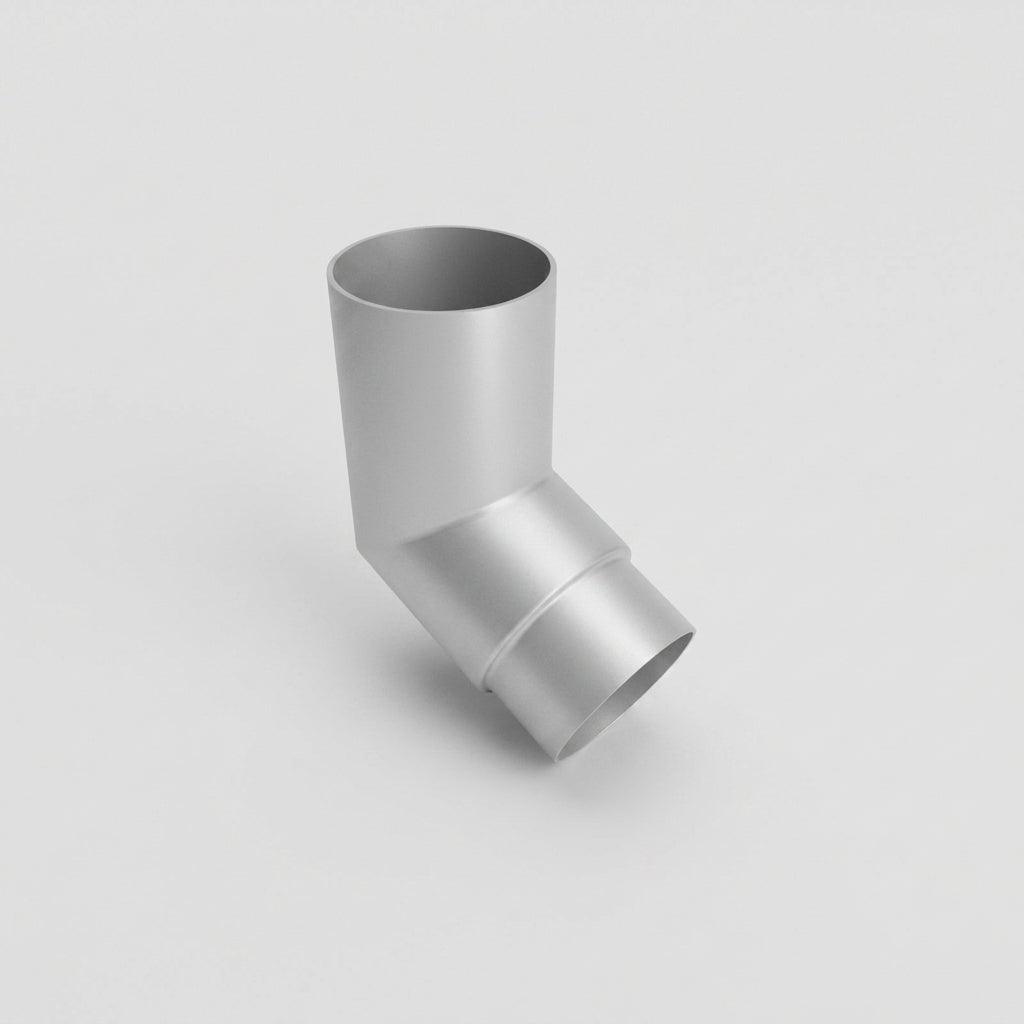 Flush Joint Aluminium Downpipe Bends 63mm Diameter — RAL 9006 / 112.5 Deg