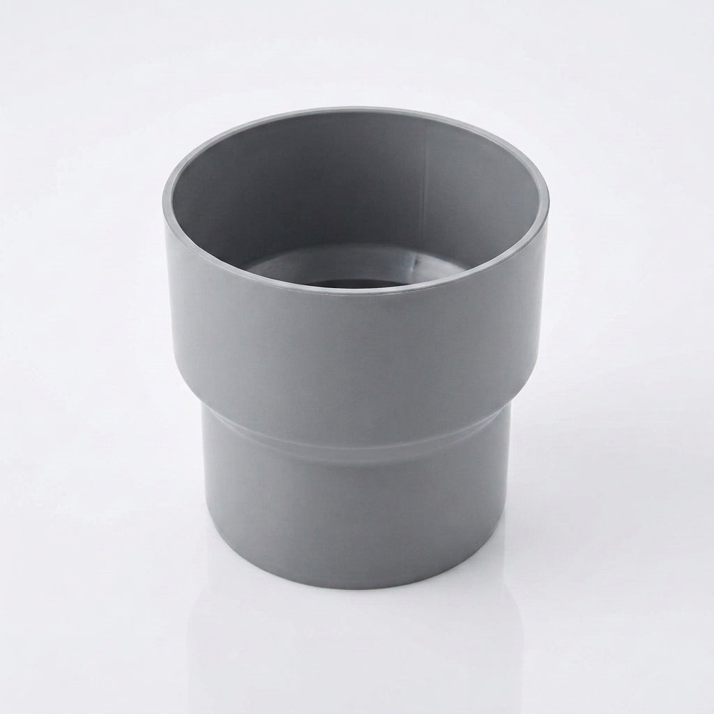 63mm Outlet to Downpipe Length Connector — RAL 7037
