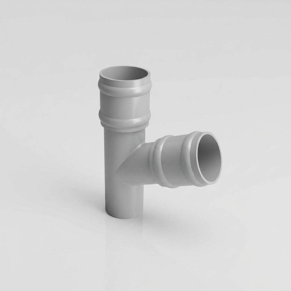 Traditional Aluminium Downpipe Branch 76mm Diameter — RAL 9006 / 112.5 Degrees