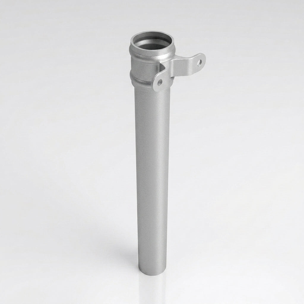 Aluminium Downpipe Length Eared Socket 63mm Dia x 3m — RAL 9006