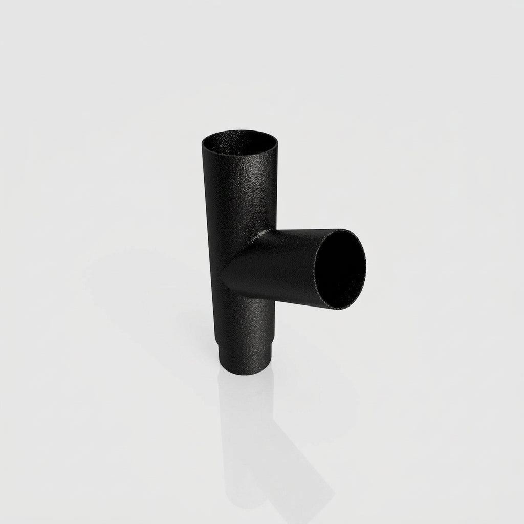 76mm Diameter Flush Joint Downpipe Branches — Textured Black / 112.5 Degrees