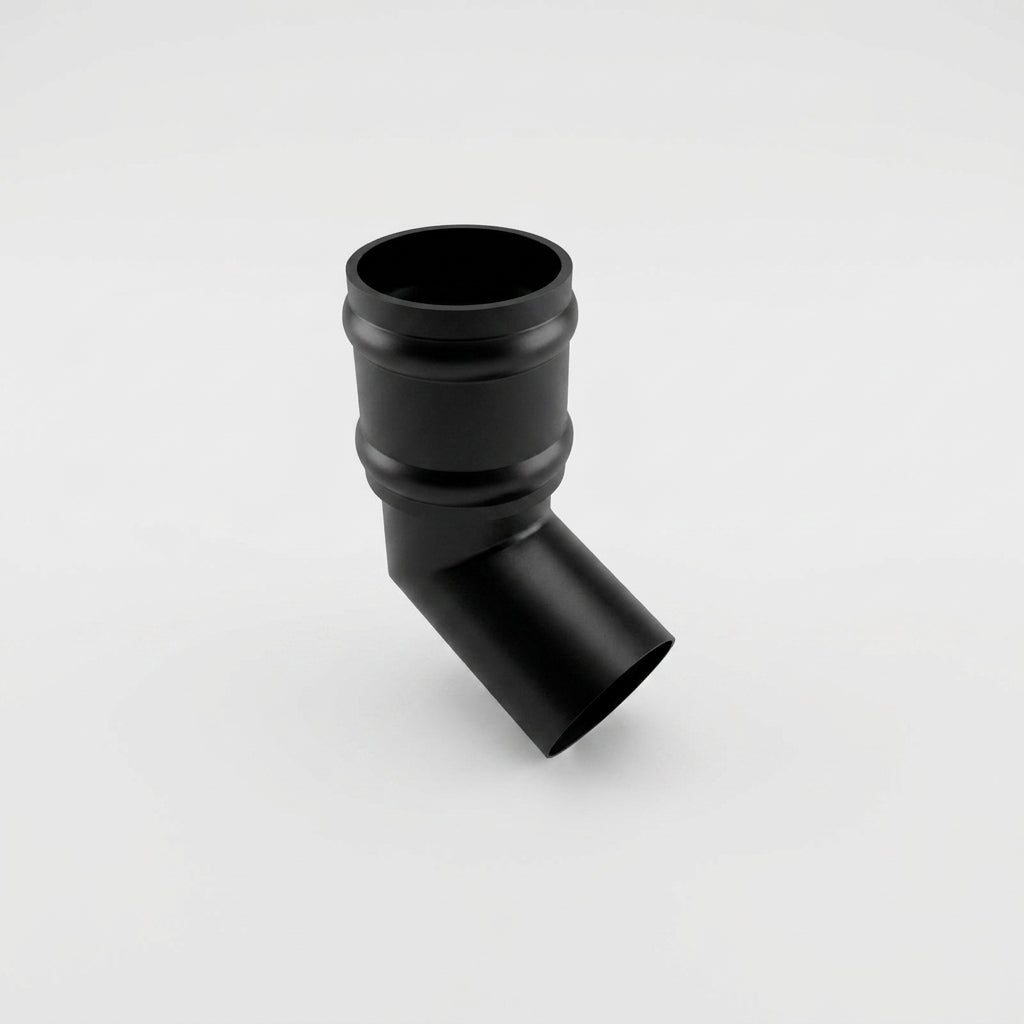 Traditional Aluminium Downpipe Bends 63mm Dia 92.5° 112.5° — RAL 9005 / 112.5 Degrees