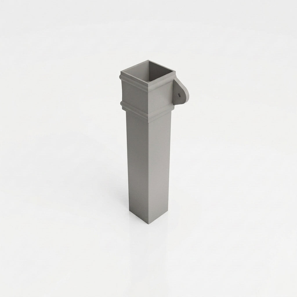 Traditional Aluminium Downpipe 72x72mm x 3m Eared Socket — RAL 7036