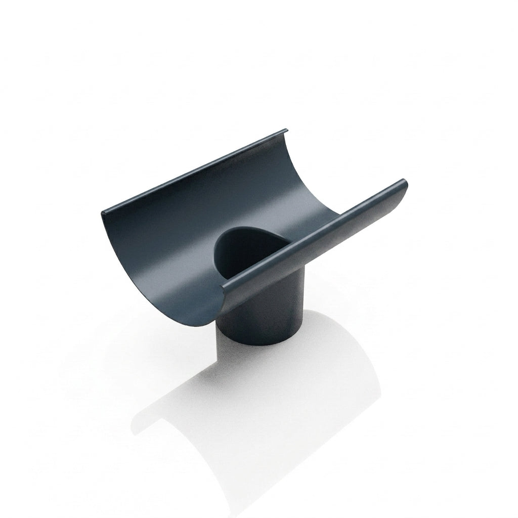 Half Round Aluminium Gutter Outlet 76mm – Marine Grade — RAL 7016