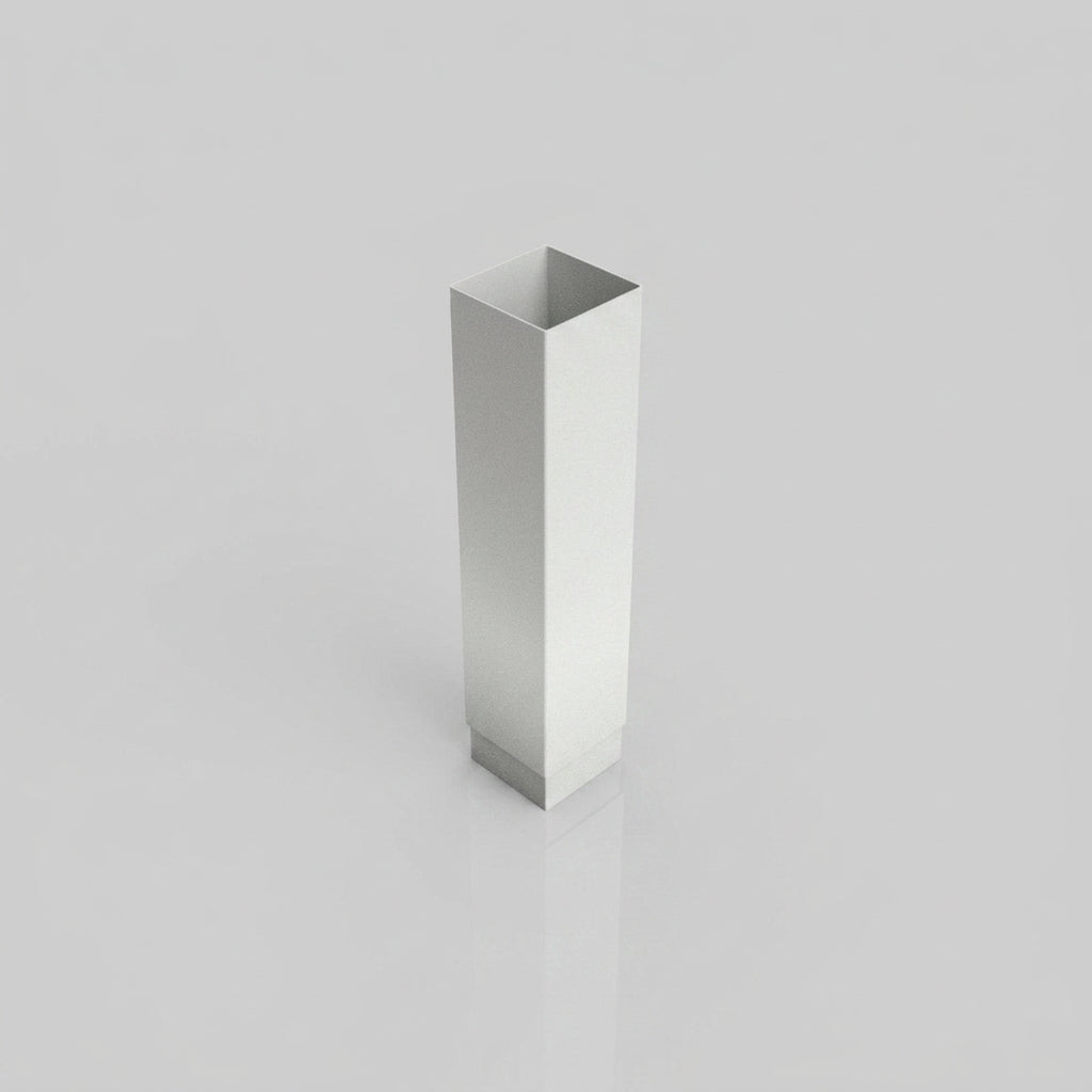Aluminium Flush Joint Downpipe Sample — RAL 7035 / 72x72mm