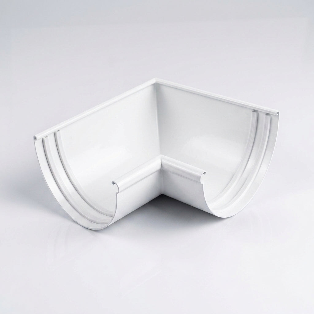 Half Round Aluminium Gutter Angle 135° - 125mm — RAL 9016