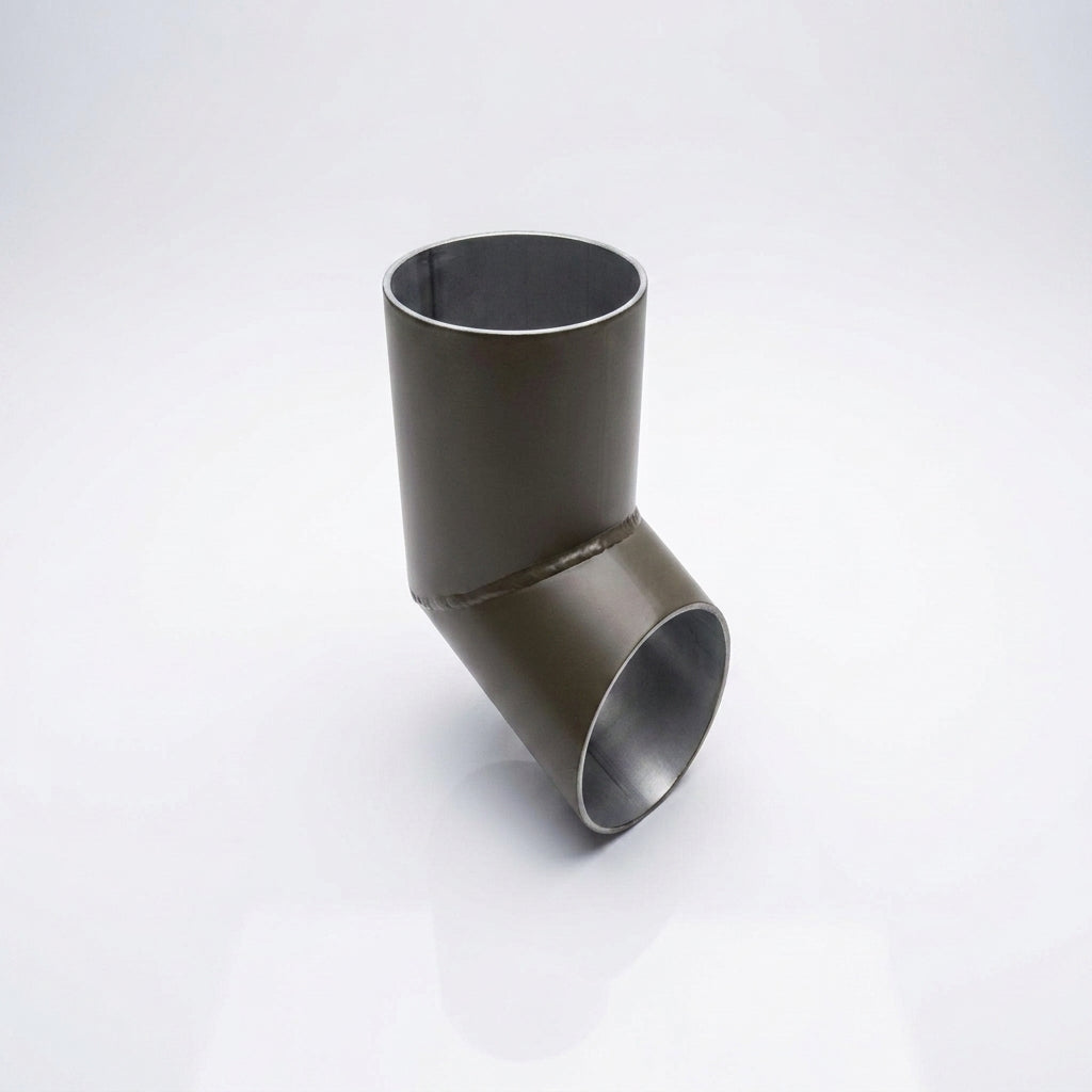 63mm Diameter Flush Joint Aluminium Downpipe Shoe — RAL 7022
