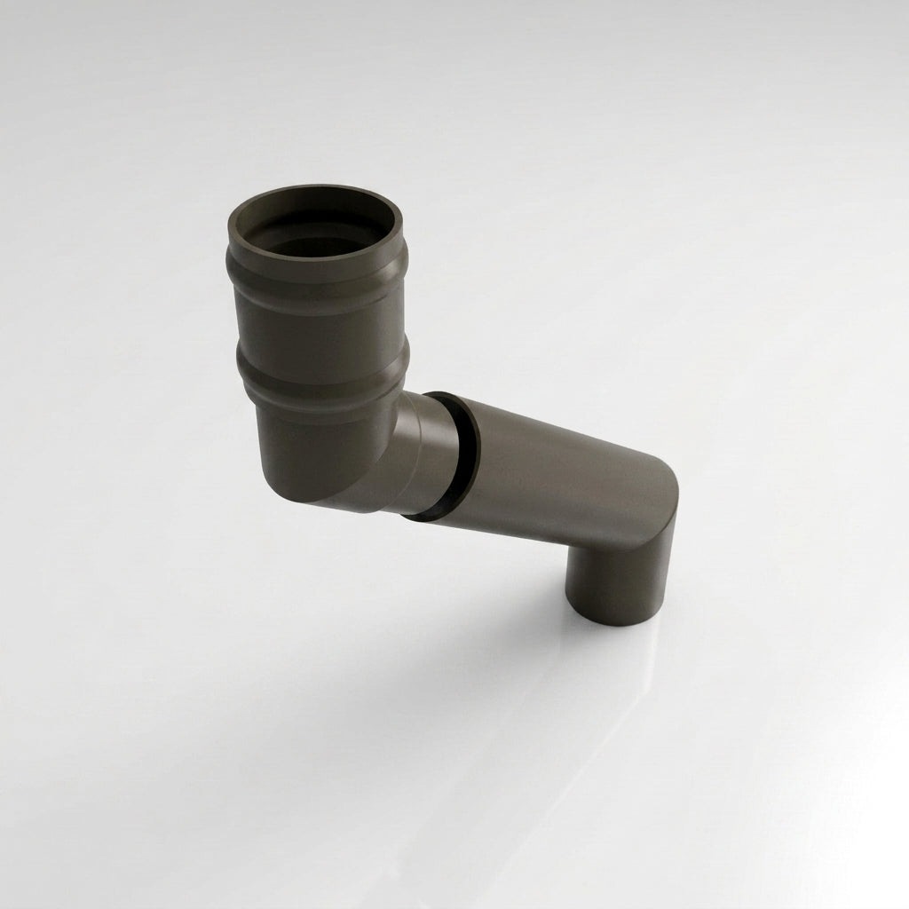Traditional Adjustable Swanneck 63mm Diameter Aluminium Downpipe — RAL 7022