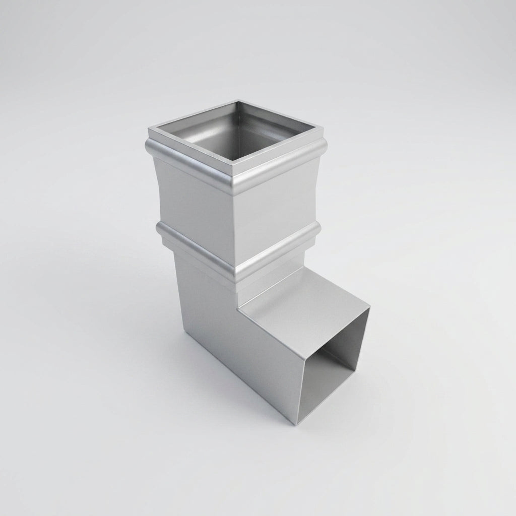 Traditional Aluminium Downpipe Bends 72x72mm – 92.5° & 112.5° — RAL 9006 / 92.5 Degrees