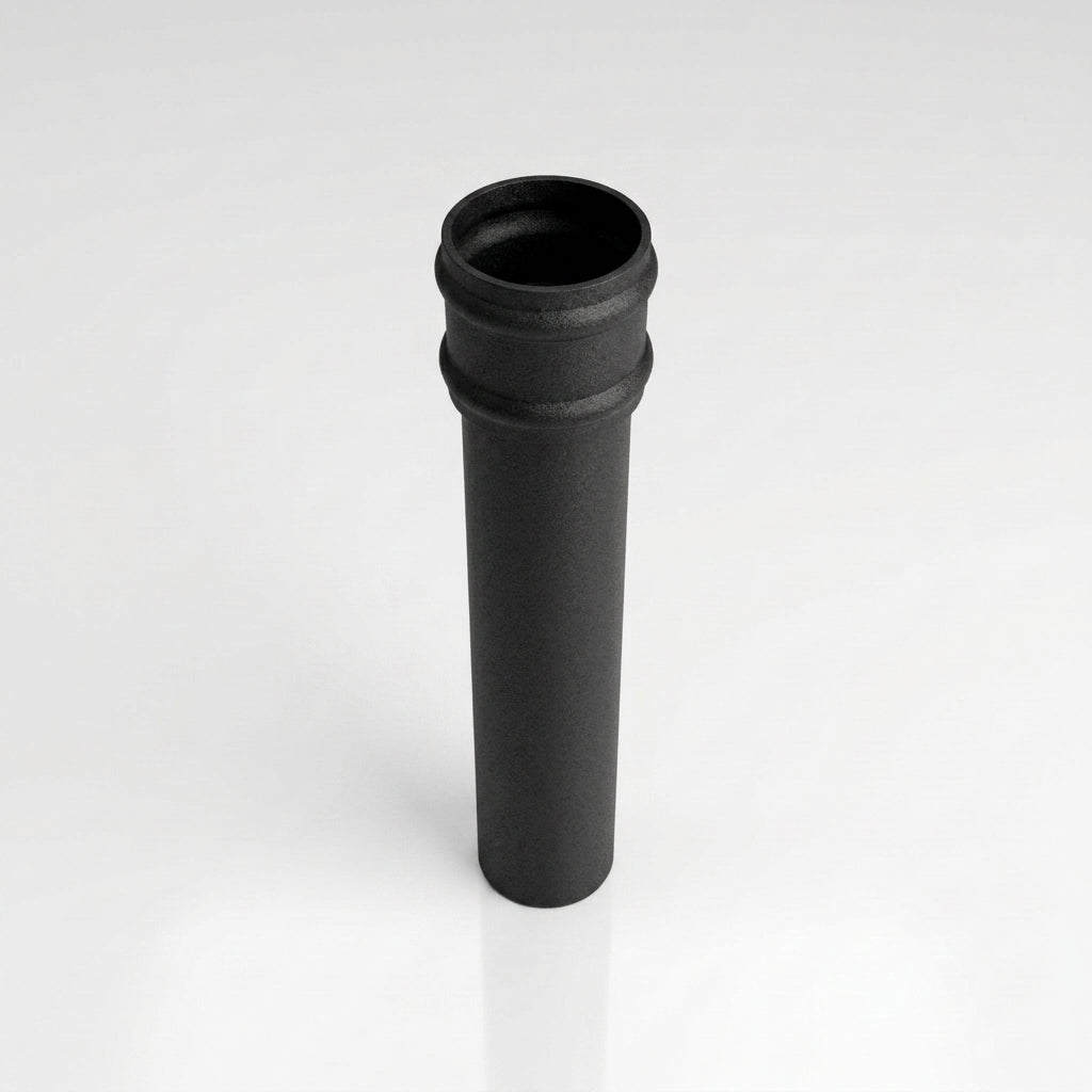 Traditional Non-Eared Downpipe 76mm Diameter × 3m Length — Textured Black
