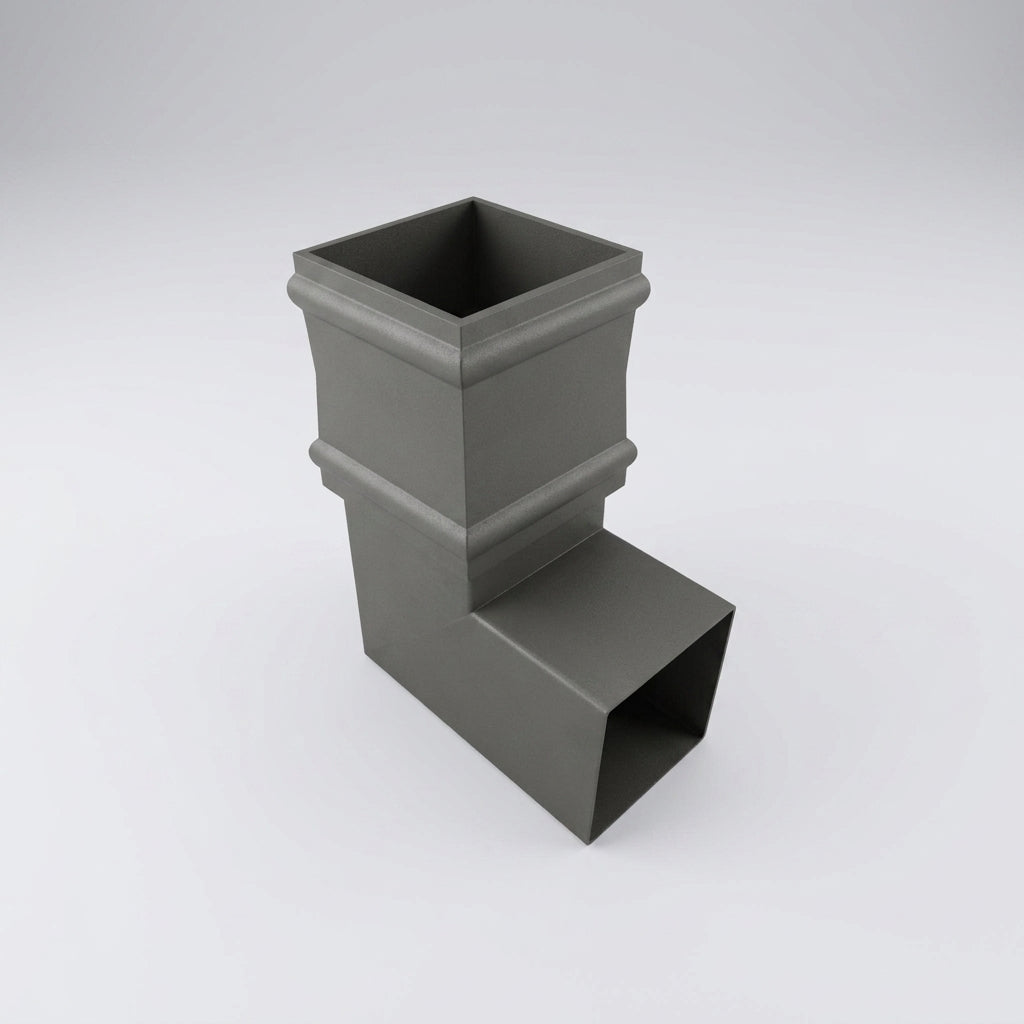 Traditional Aluminium Downpipe Bends 72x72mm – 92.5° & 112.5° — RAL 7022 / 92.5 Degrees
