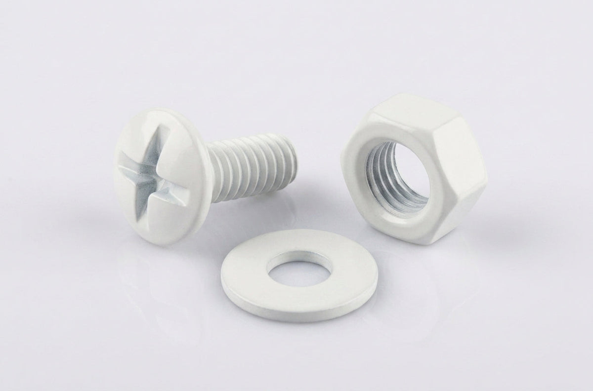 M6 Moulded Gutter Jointing Bolt, Nut & Washer Set (50 Pack) — RAL 9016