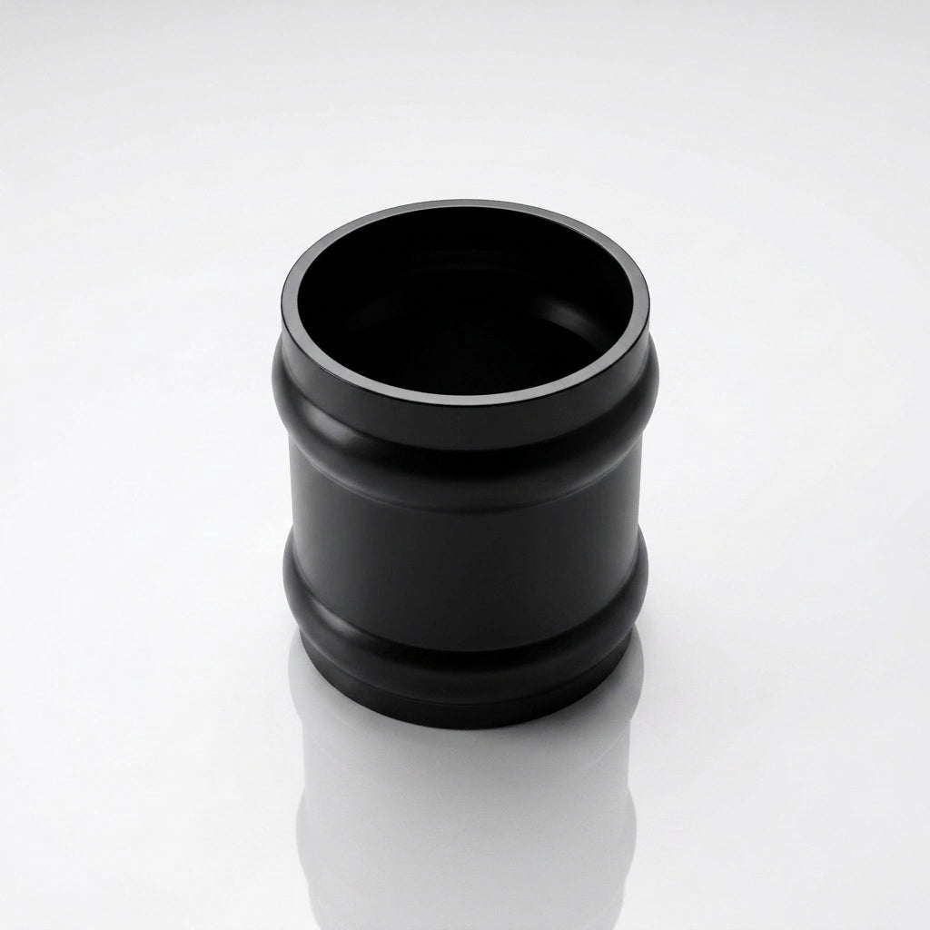 Traditional Aluminium Downpipe Socket 63mm Dia Non-Eared — RAL 9005
