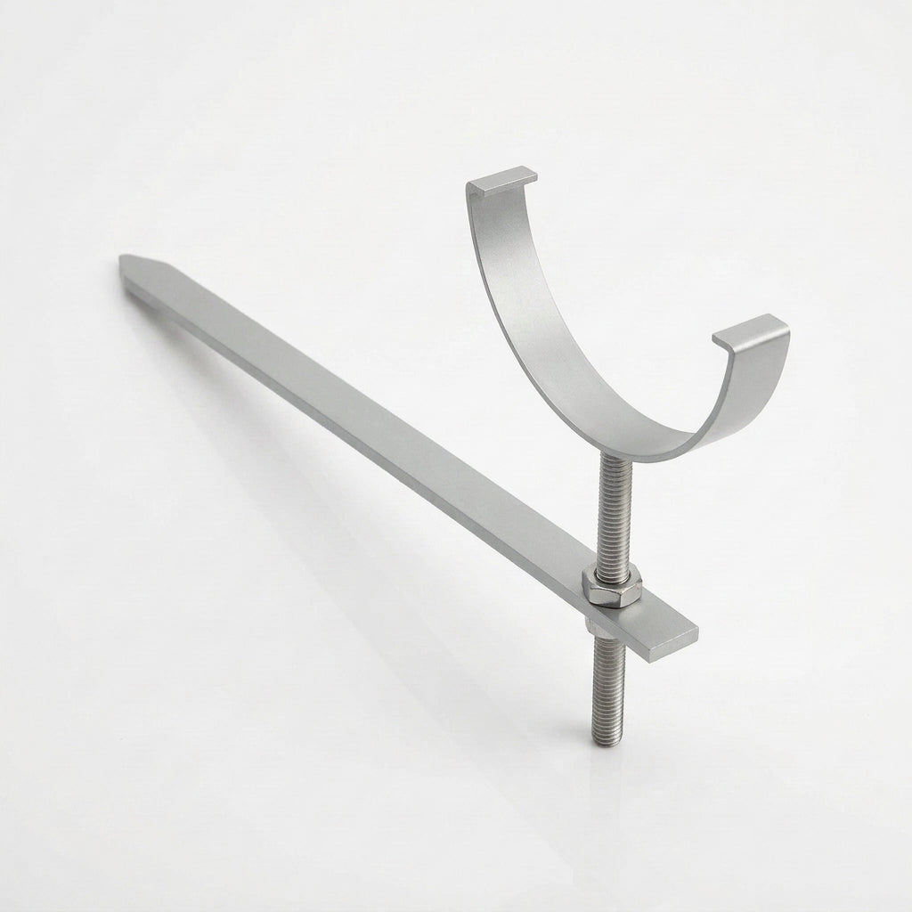 Half Round Aluminium Gutter Rise and Fall Bracket 125mm — RAL 9006