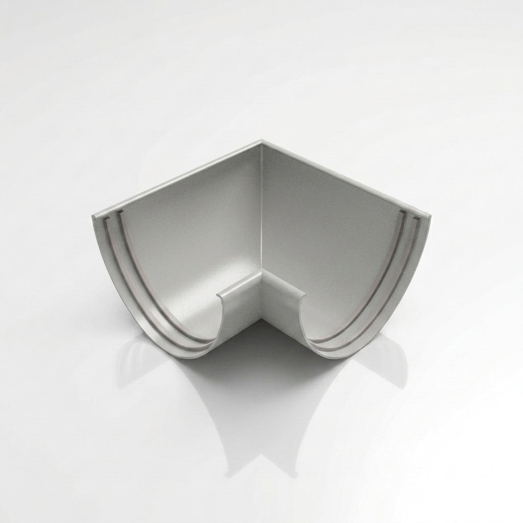 90° Aluminium Gutter Angle 130mm - Marine Grade — RAL 7035