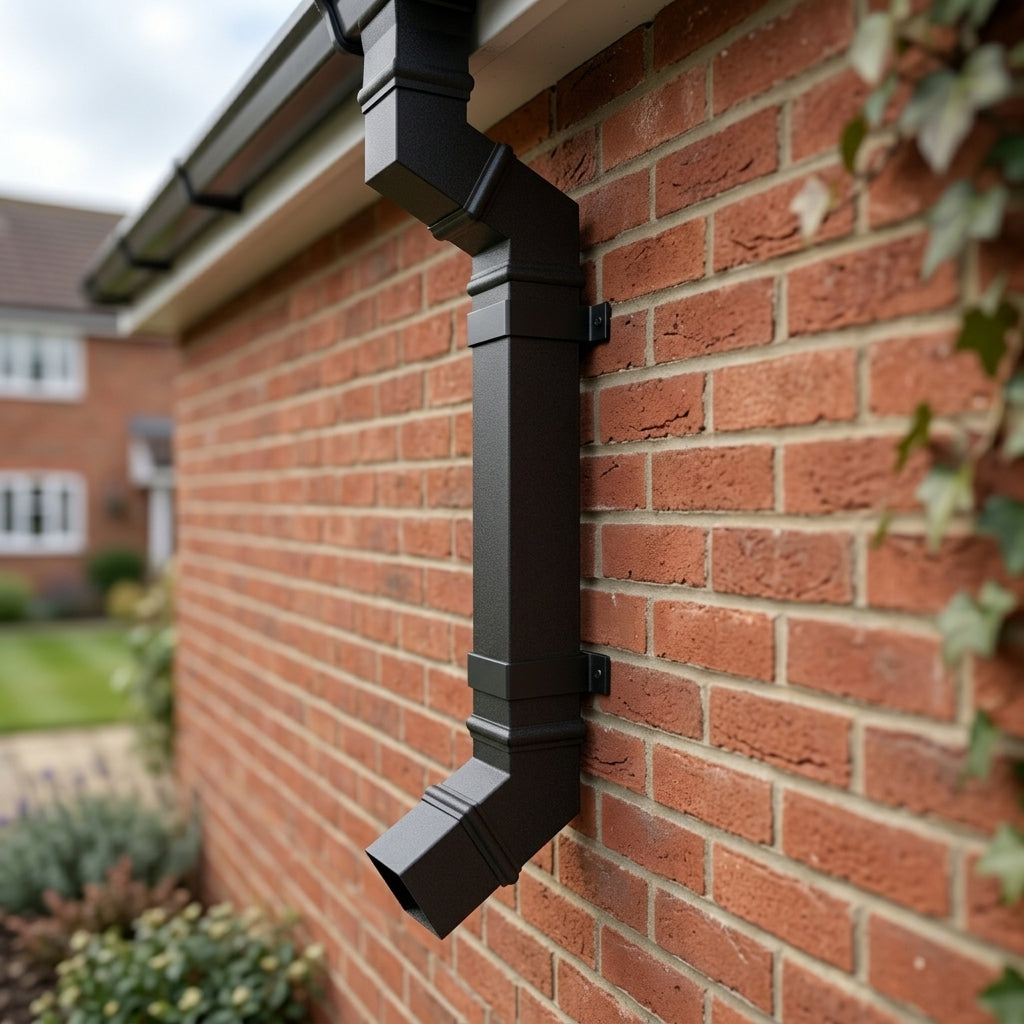 72x72mm Aluminium Adjustable Swanneck Offset — Textured Black (in use)