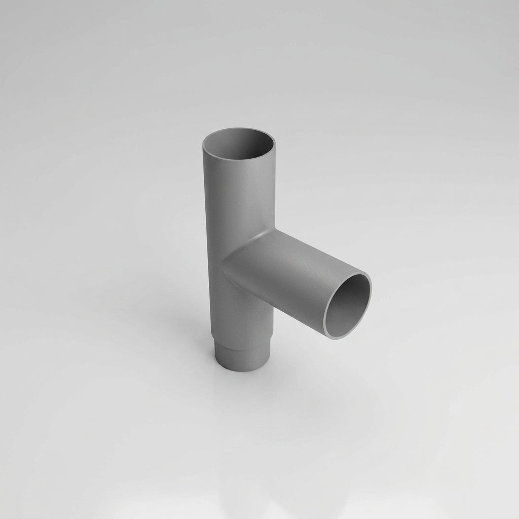 76mm Diameter Flush Joint Downpipe Branches — RAL 7037 / 92.5 Degrees