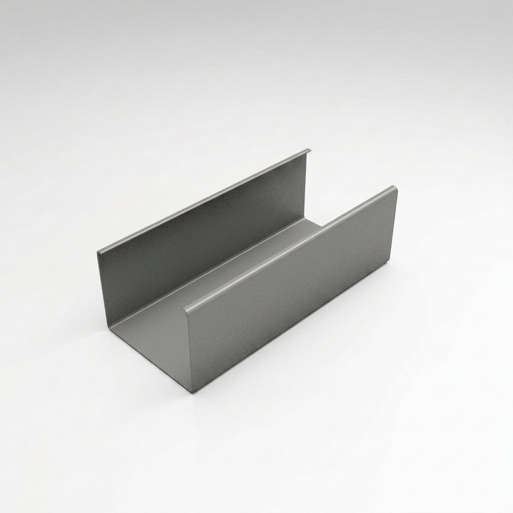 Aluminium Box Gutter Length 135×100mm 3m Marine Grade — RAL 7037