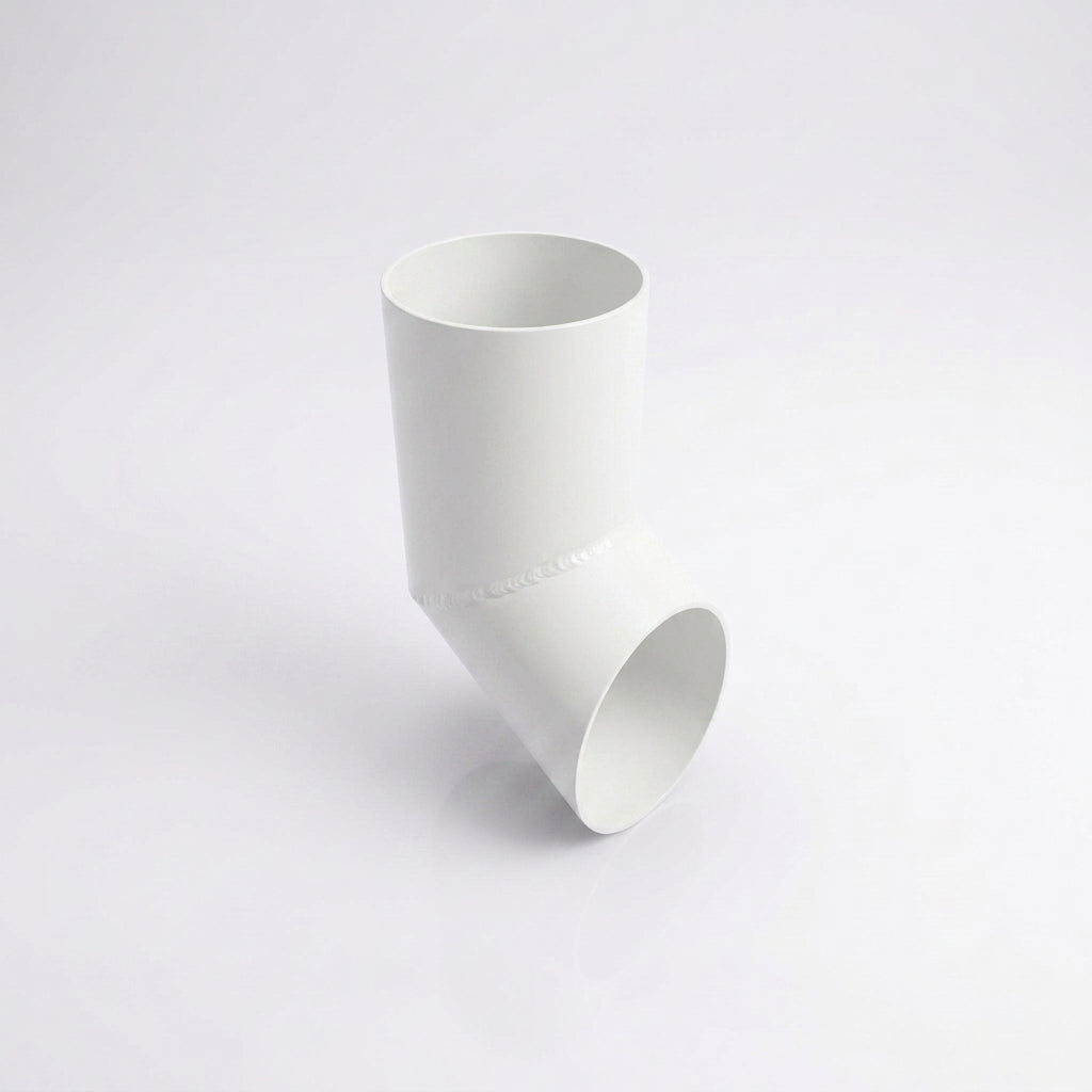 76mm Diameter Flush Joint Aluminium Downpipe Shoe — RAL 9016