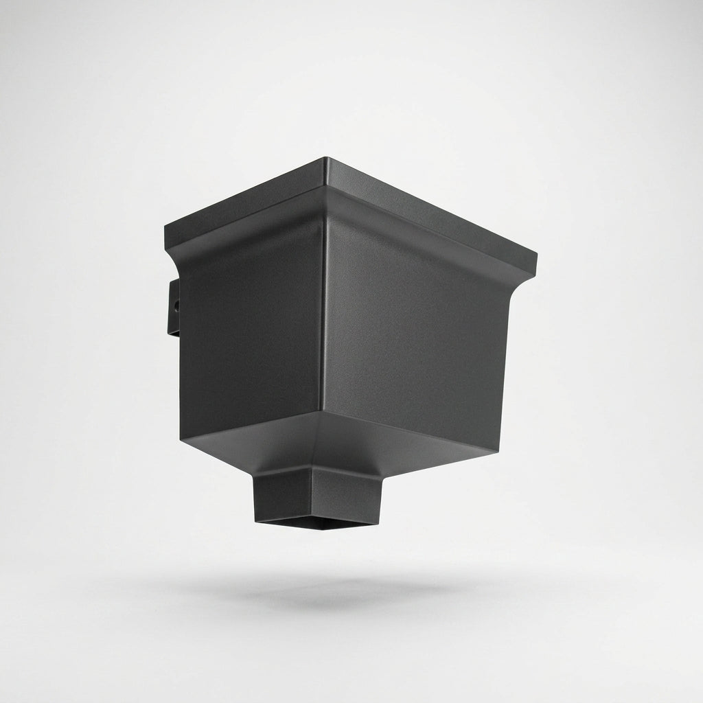 Cast Aluminium Hopper Head 255×175mm for 72×72mm Downpipe (view 2)
