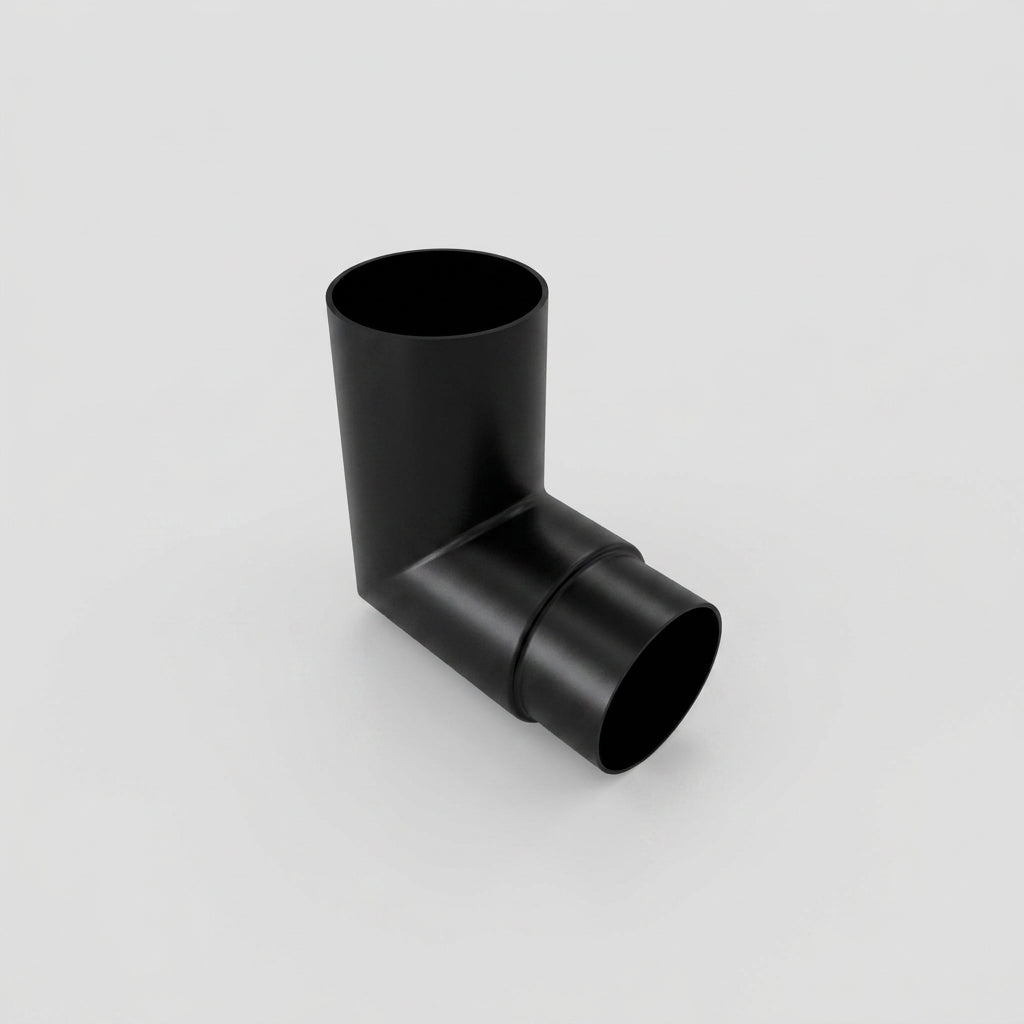 Flush Joint Aluminium Downpipe Bends 63mm Diameter — RAL 9005 / 92.5 Deg