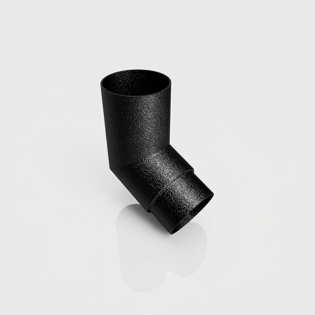 Flush Joint Aluminium Downpipe Bends 63mm Diameter — Textured Black / 112.5 Deg