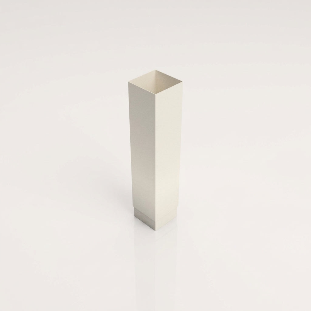 Aluminium Flush Joint Downpipe Sample — RAL 9010 / 72x72mm