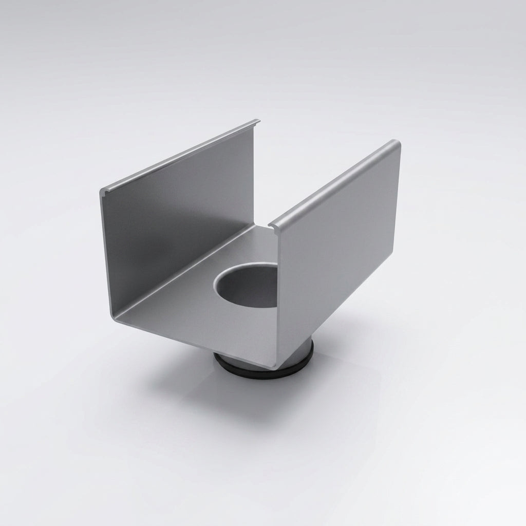 Aluminium Box Gutter Outlet 76mm Dia – 135 x 100mm (view 2)