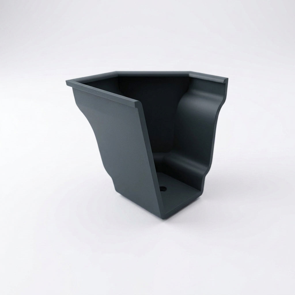 Moulded Ogee Gutter Right Hand Stop End 125 x 100mm — RAL 7016