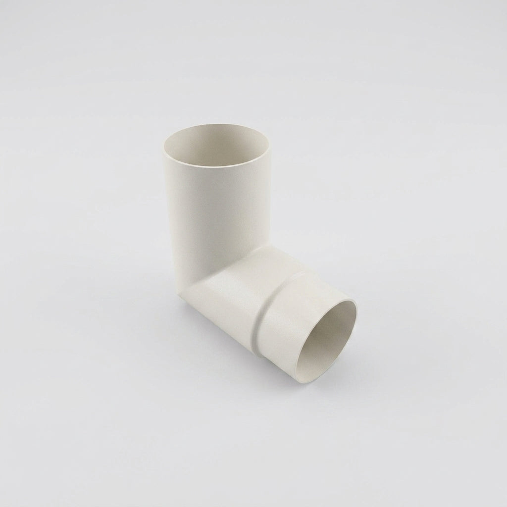 76mm Diameter Flush Joint Aluminium Downpipe Bends — RAL 9010 / 92.5 Deg