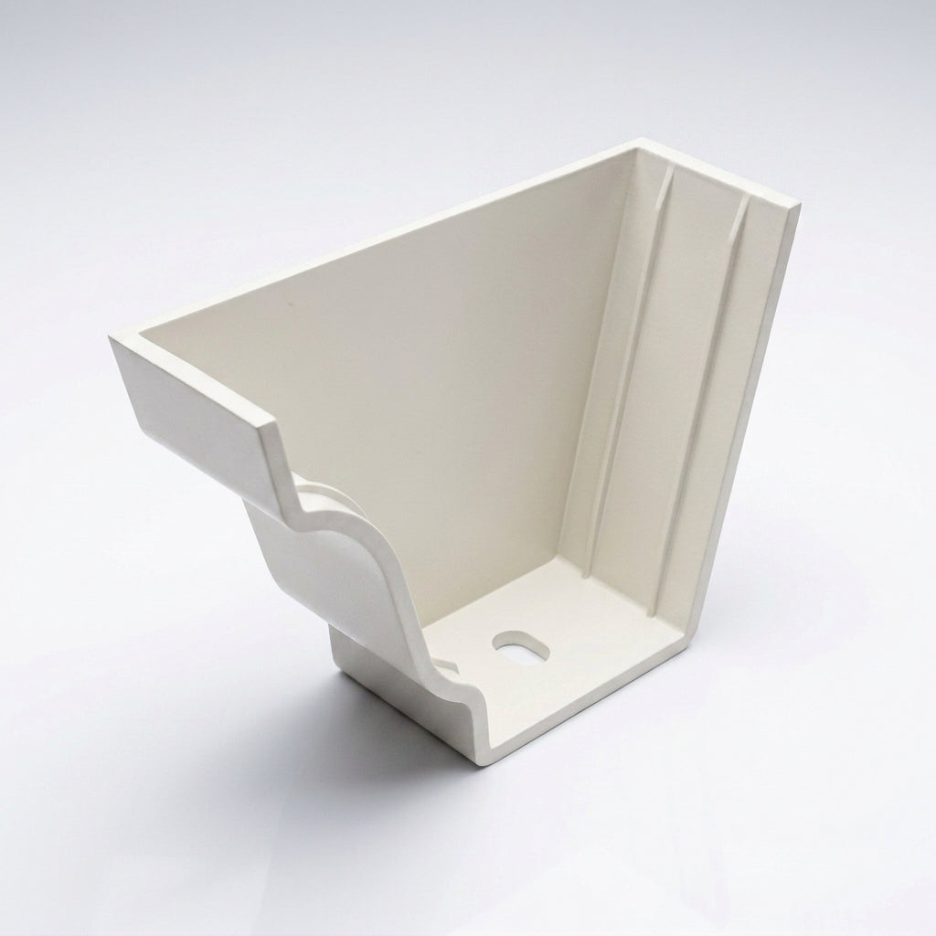 Moulded Ogee Gutter Left Hand Stop End 125 x 100mm — RAL 9010