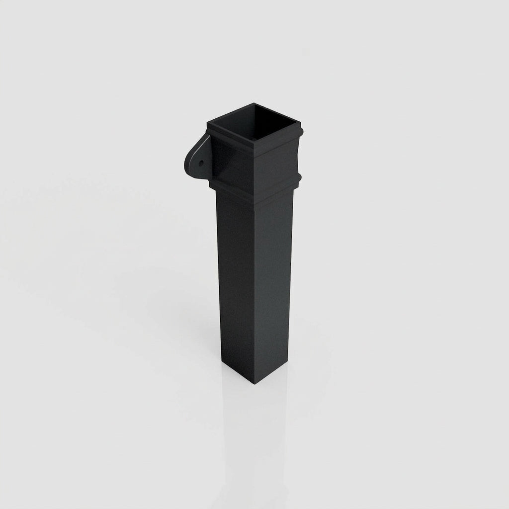 Traditional Aluminium Downpipe Sample — RAL 7021 / 72x72mm